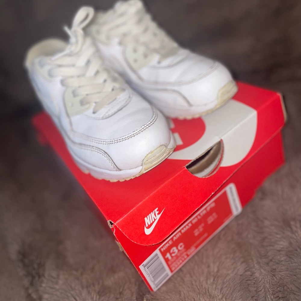 All White Leather Air Max 90